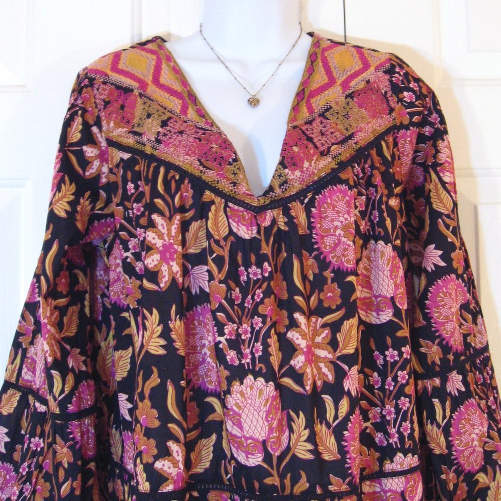 Rachel Zoe | Embroidered Floral Printed Blouse Top - Picture 3 of 11